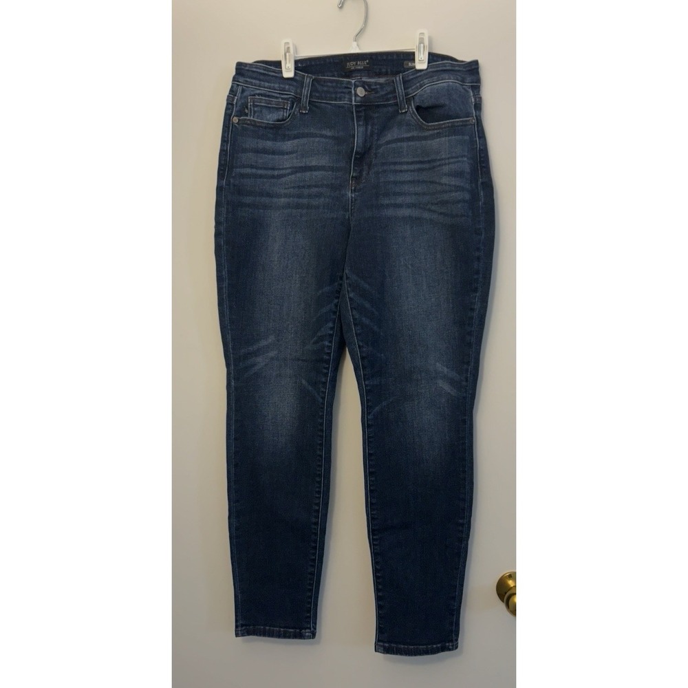 JUDY BLUE Slim Fit Dark Wash Straight Leg Jeans JB82428 Womens 15/32